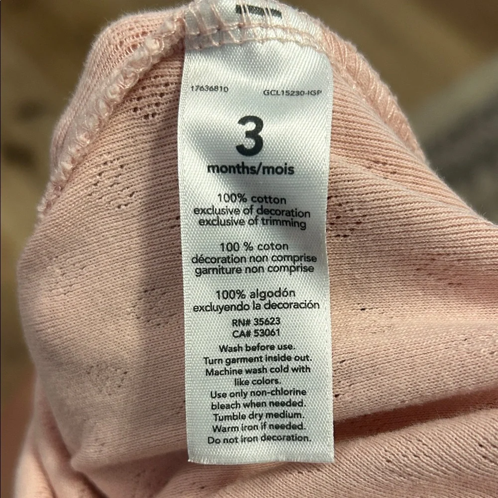 Carter's Soft Pink Long Sleeve Bodysuit
